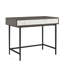 Bureau d'ordinateur Olivia avec port USB caché et tiroir spacieux, finition en placage gris moderne pour le bureau personnel