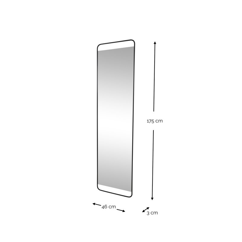 Rex Metal Rectangle Wall Mirror, 175cm H x 46cm W, White
