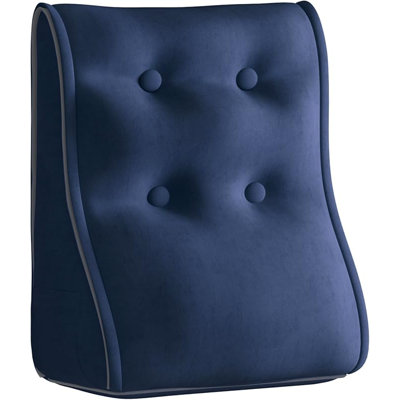 Sit-up Back Comfort Contour Wedge Pillow with Zipper Connector Headboard Velvet Reading Pillows for Sitting up In Bed Sofa Backrest Lumbar Support Cushion Compression