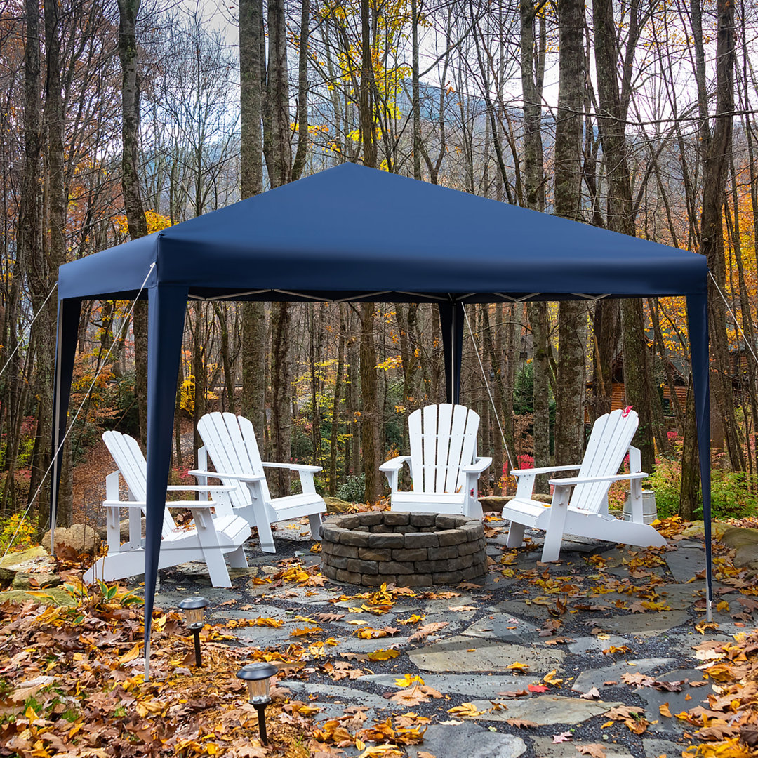 10 Ft. W x 10 Ft. D Metal Pop-Up Canopy Costway Roof 