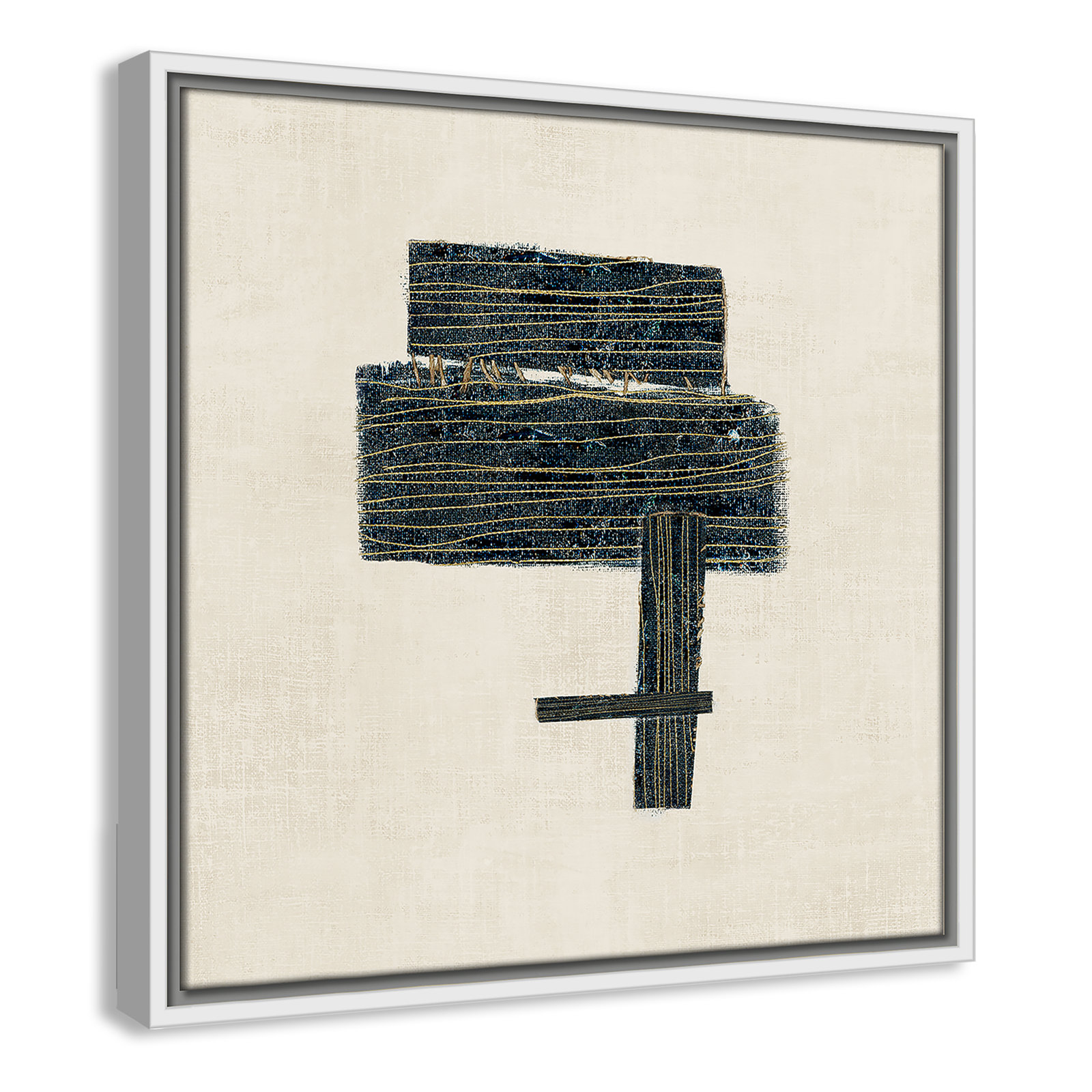 Copeland "Stitched I" Print, 17.5" H x 17.5" W, White
