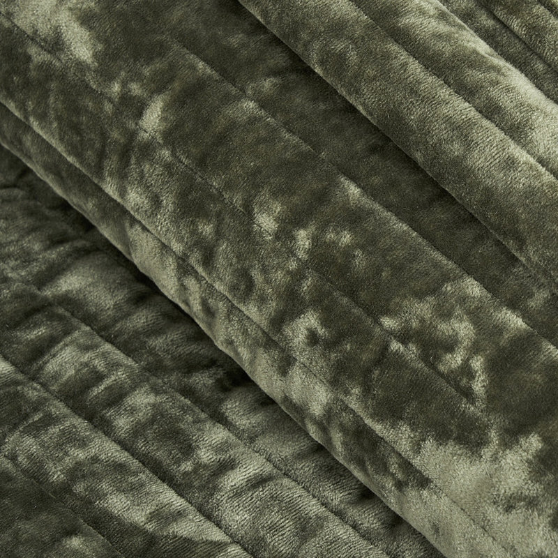 Ensemble de courtepointe Luxe Velvet Channel, Courtepointe grand + 2 taies décoratives, Brun chameau