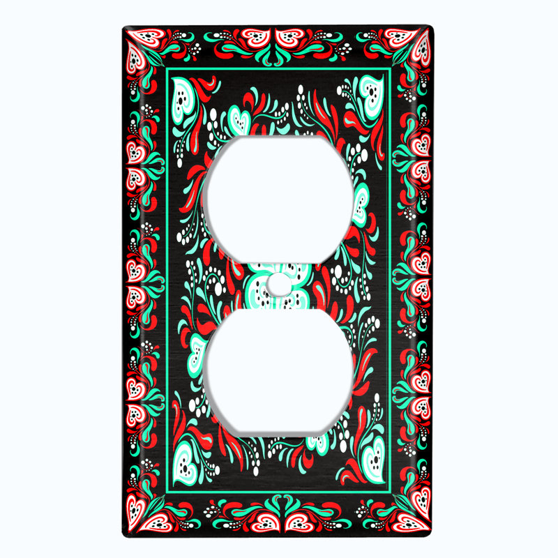 Plaque murale 1 prise contemporaine Contemporary Heart, Rouge/vert