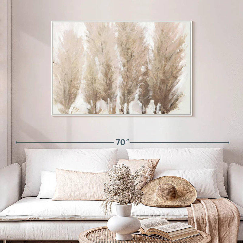 Pampas II, 46 po x 31 po, Cadre flottant blanc