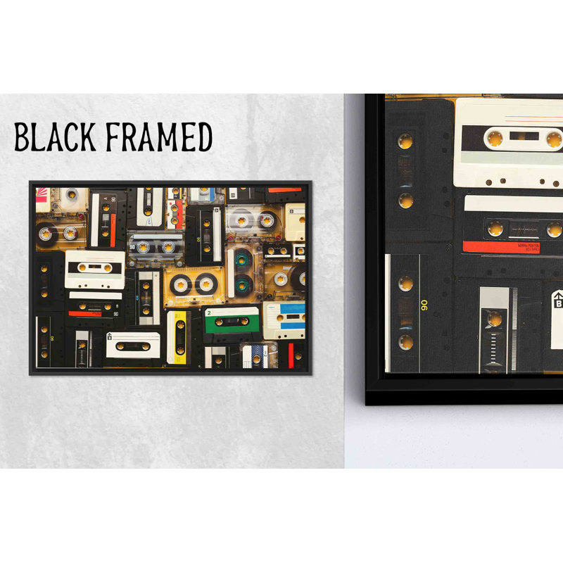 Art sur toile Nostalgic Retro Cassette Tape: décoration murale imprimée unique, 1P, 19,8 po de hauteur x 27,6 po de largeur