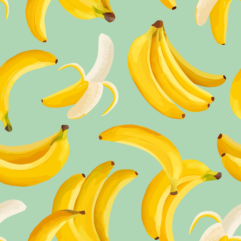 Tropical Banana by Oxana Litvinova - Wrapped Canvas Print, 30cm H x 30cm W x 3.8cm D