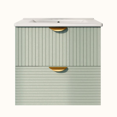Meuble-lavabo moderne suspendu avec 2 tiroirs