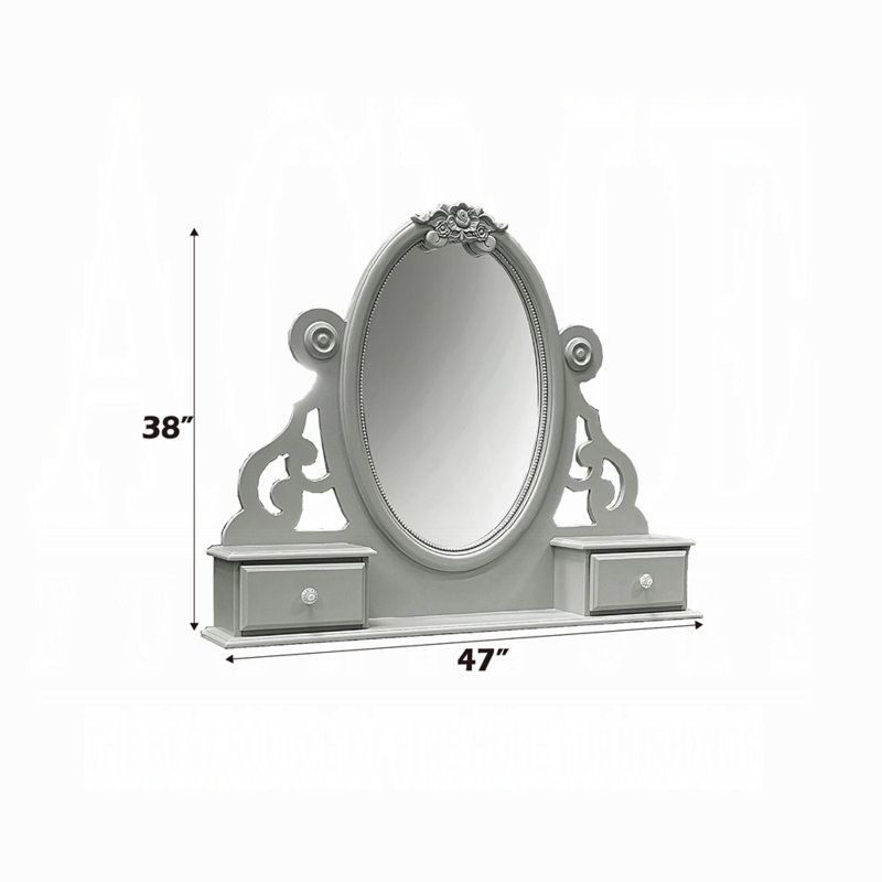 Miroir Flora avec bijoux, Gris