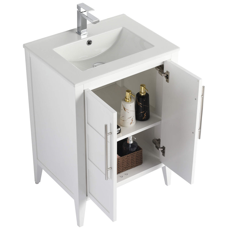 Meuble-lavabo Winston Porter Healey, Blanc