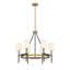  Lustre 6 lumières en noir mat avec accents laiton chaleureux Tivoli