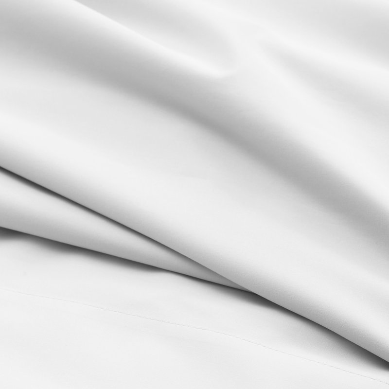 Cuddledown Signature Organic Percale Sheet Set, King Sheet Set with 2 Pillowcases, White