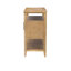Console au fini amande grillée chaude, 2 portes en rotin naturel et grande capacité de rangement, idéale pour les intérieurs contemporains.