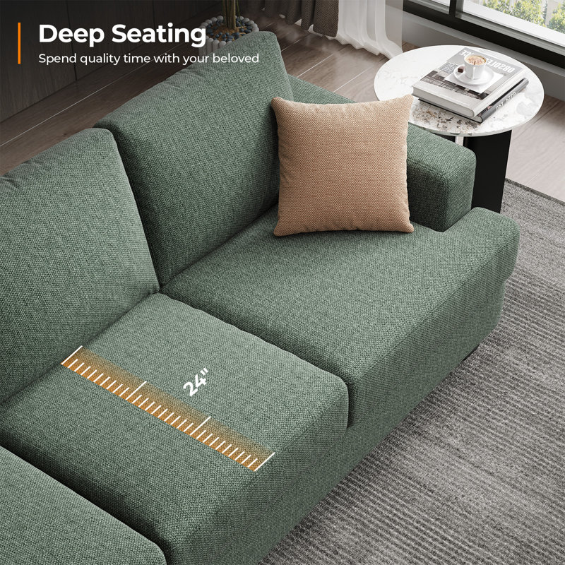 Canapé rembourré Brooklington, Polyester vert clair