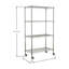 Étagère en métal robuste à 4 niveaux avec roulettes, support de rangement réglable en métal résistant à la rouille pour la cuisine, le garage et le garde-manger, P 35,43 po x l 17,72 po x H 66,54 po-326827965