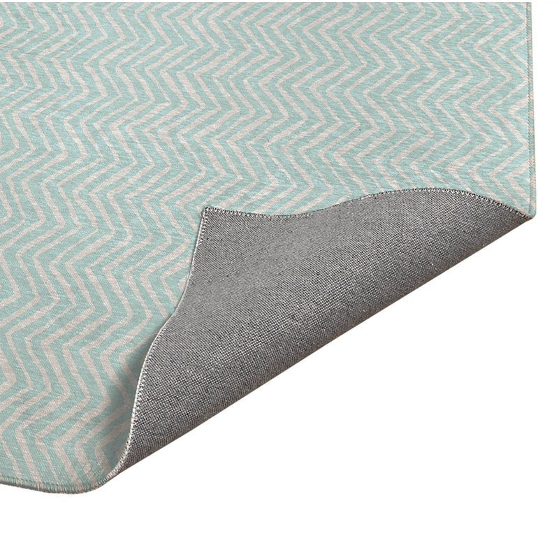 Tapis de bureau léger à chevrons, L 7 pi x L 5 pi, Bleu clair