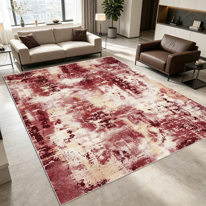 1PC Geometric Blue Abstract Block Mosaic Pattern area rugs for Living Room, Soft and Comfortable, Suitable for all seasons, easy-to-maintain, machine washable Indoor floor mat, Under Table Farmhouse suitable for dining room, bedroom, entryway.