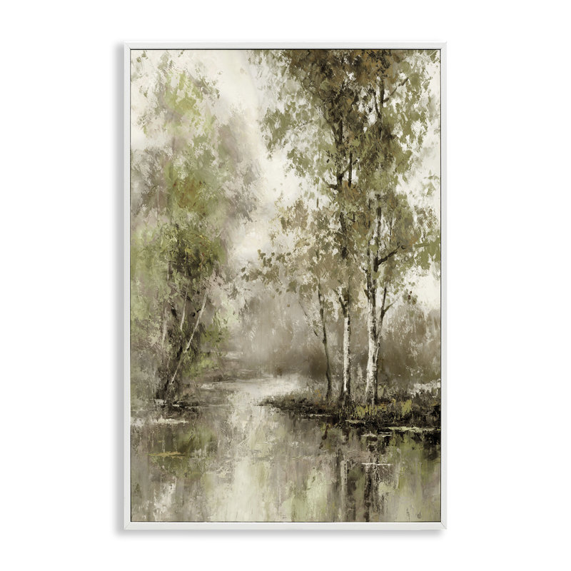 Impressionniste impressionniste dans une forêt printanière, design par T.C. Chiu, H 30 po x l 20 po