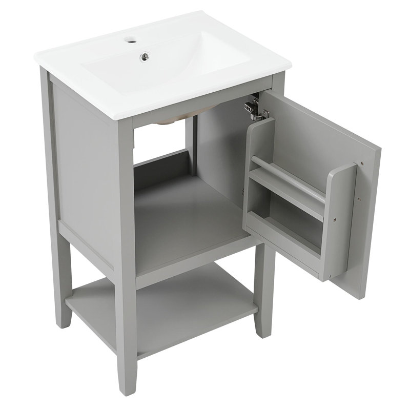 Ensemble de meuble-lavabo simple 20 po Liljan, Gris