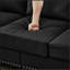 Canapé en cuir de vache de 83 po avec revêtement en similicuir de 83 po-2110757025