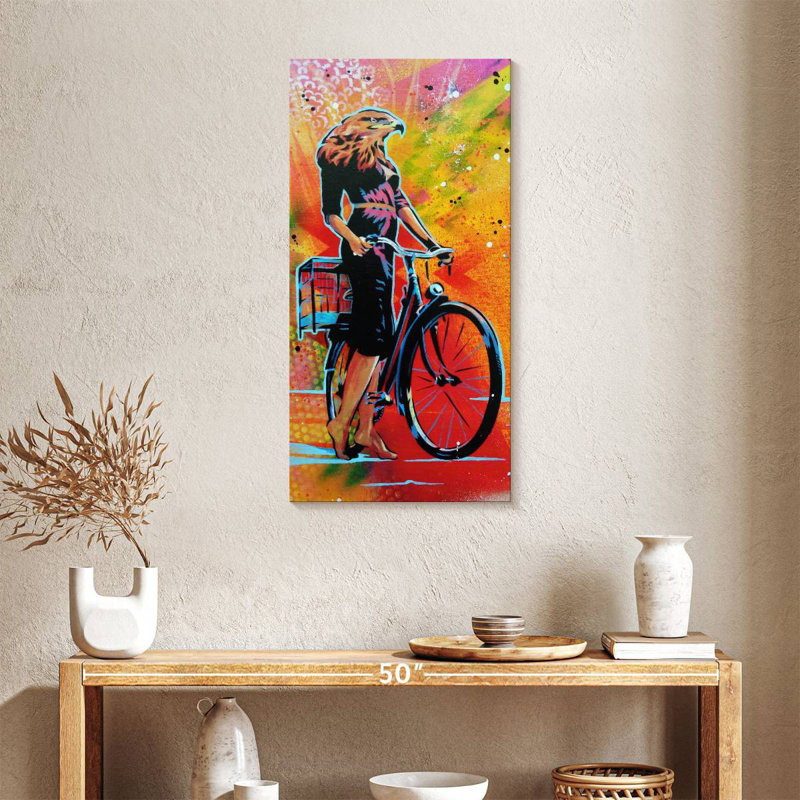 Cycle Roaring, 36" H x 18" W