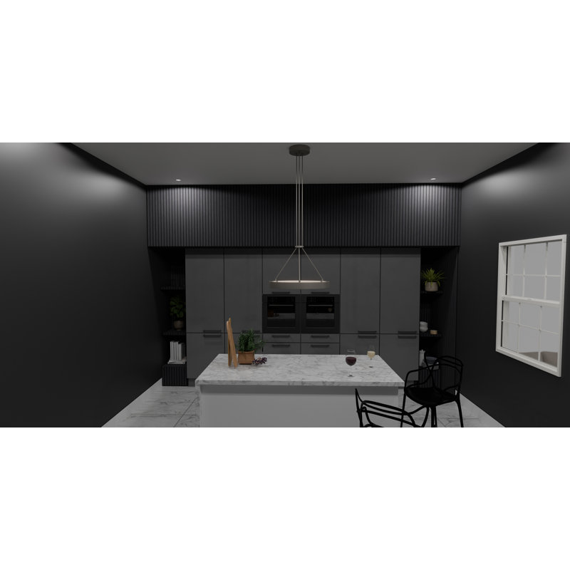 Derilien 1 - Light Matte Black LED Wagon Wheel Pendant