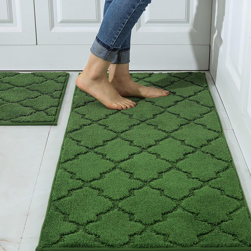 Tapis de cuisine Muhd, Rectangle 1 pi 8 po x 2 pi 6 po + 1 pi 8 po x 4 pi, Vert