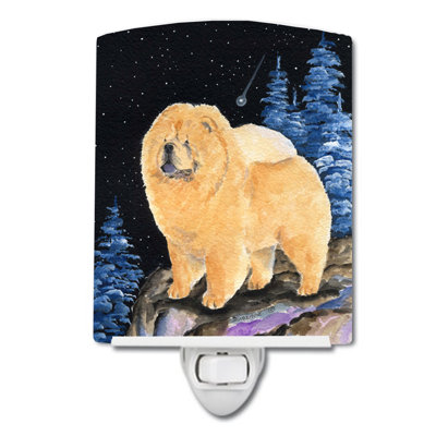 Starry Chow Chow Ceramic Night Light