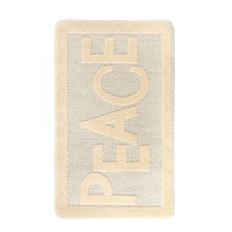 Luxurious Cream Bathmat, 23.6 x 39.4 Inches | 100% Polypropylene, 1.3 lbs/sq yd | Non-Slip Natural Latex Sole, 0.5 mm Pile & Sponge Height | Machine Washable, Perfect for Bathroom Safety & Comfort