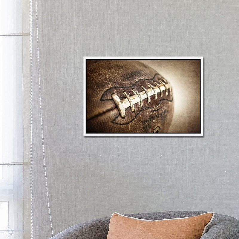 Football Vintage - Print on Canvas, 66.04 cm H x 45.72 cm W, White Framed