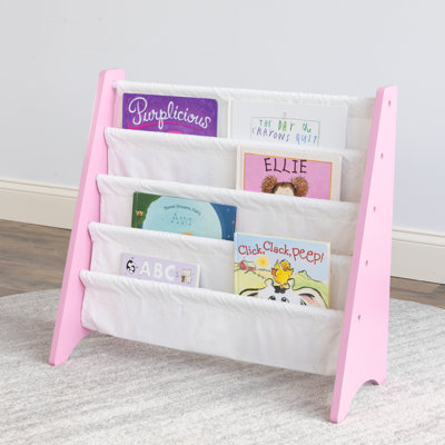 Isabelle & Maxâ„¢ Arzhin Bookshelf 4 Tier Book Storage, Pink/White by Isabelle & Max