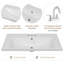 Plateau de meuble-lavabo simple avec lavabo et 3 trous de robinet