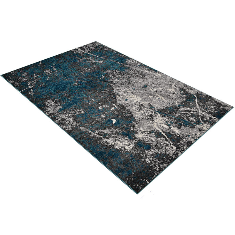 Costales Area Rug Washable Rug Silver Vintage Traditional Non Slip Carpet - MACHINE MADE HEATSET POLYPROPYLENE AREA RUGS -Silver & Ivory Color | Abstract Design | Area Rugs for Living room, Bedroom