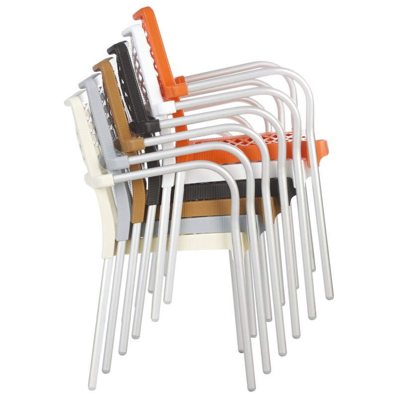 Fauteuil de patio empilable Princeville, Blanc