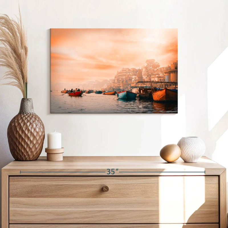 Ravi Varanasi And Ganges River, 16" H x 24" W