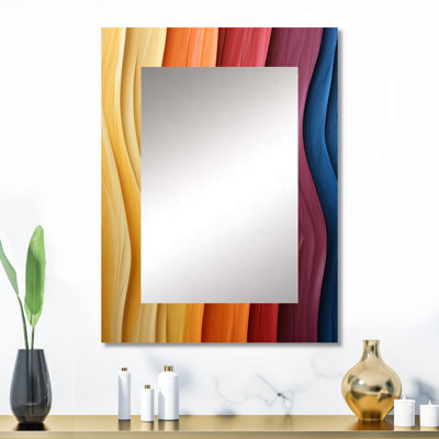 Ashanti au trône, vague multicolore - miroir de formes abstraites, miroir mural décoratif moderne, impression d'art en métal