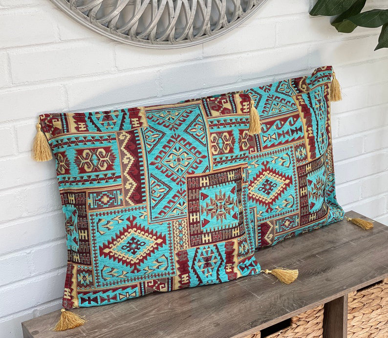 Geometric Cotton Blend Pillow Cover