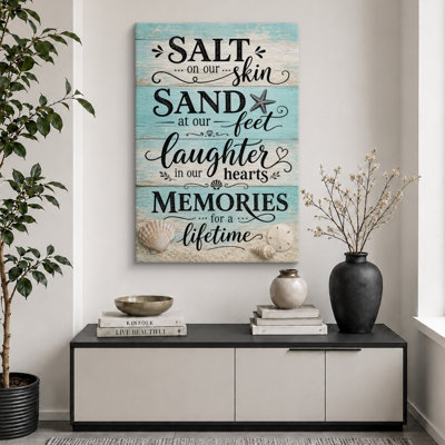 «Salt Sand Laughter Coastal», impression sur toile encadrée, impression sur toile encadrée