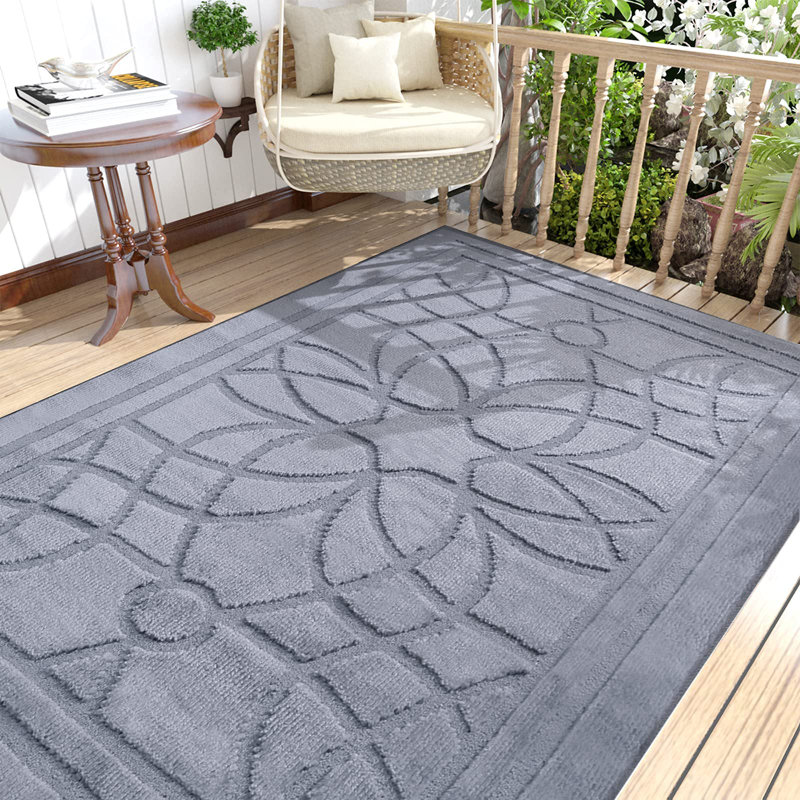 Paillasson Nodie, Gris clair, L 24 po x L 35 po