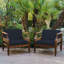 Ensemble de 2 fauteuils club d'extérieur bleu marine Hewlett