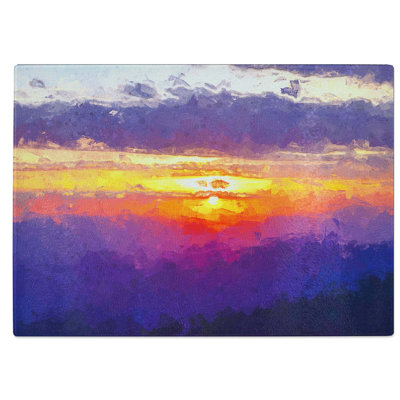 Tempered Glass Cloudy Sunset Chopping Board