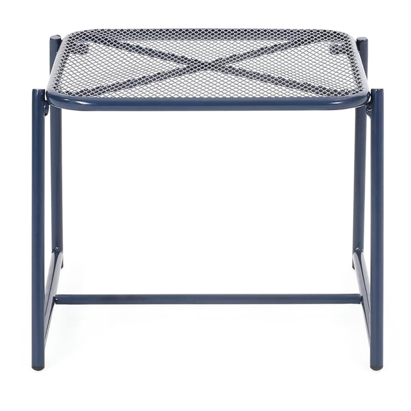 Table d'appoint H 16,42 po, fer moderne bleu marine, avec rebords arrondis, l 19,23 po x P 17,59 po, cadre H 16,42 po requis