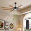 Grand ventilateur de plafond 72 pales de 72 pouces à 72 pales, moteur à courant continu silencieux réversible, ventilateur de plafond moderne intérieur / extérieur, adapté pour la cuisine, le salon et la terrasse, noir.