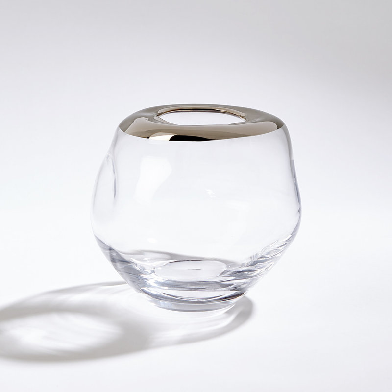 Vase-Sm organique, Transparent / platine