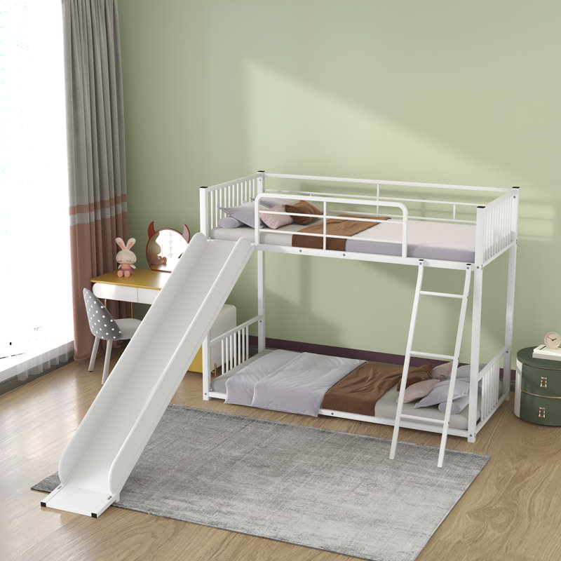 Lit superposé simple au-dessus de simple Abryanna Kids, Blanc