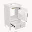 Meuble-lavabo autoportant de 20 po avec comptoir d'évier, armoire en panneau de fibres à densité moyenne avec 1 porte, 1 tiroir, tablette de porte et patins réglables, blanc