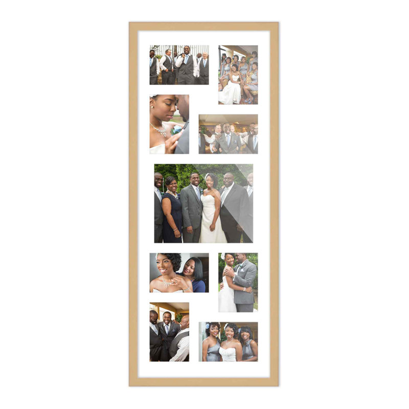 Cadre en bois, Naturel / blanc