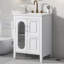 Meuble-lavabo 24 po avec lavabo, meuble-lavabo avec deux tiroirs et porte, tablette réglable, bois massif et panneau de fibres à densité moyenne-271755703