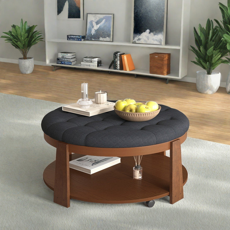 Table basse rembourrée, Noir, noir, noir, noir