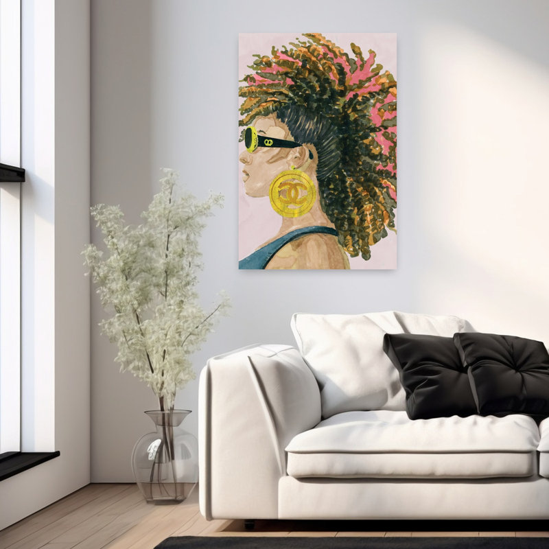 Fashion Icon 2, art contemporain abstrait, H 36 po x l 24 po