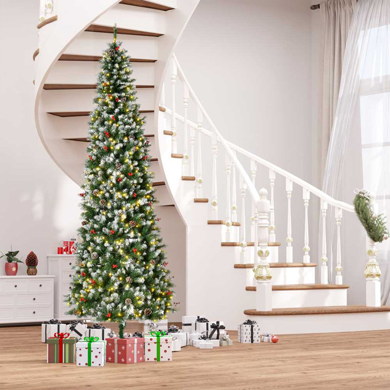 Arbre de Noël avec branches réalistes, 300 lumières DEL, 9'